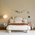 Marlee Shaped Headboard White Cotton Linen Blend Fabric Bed Frame Queen Size